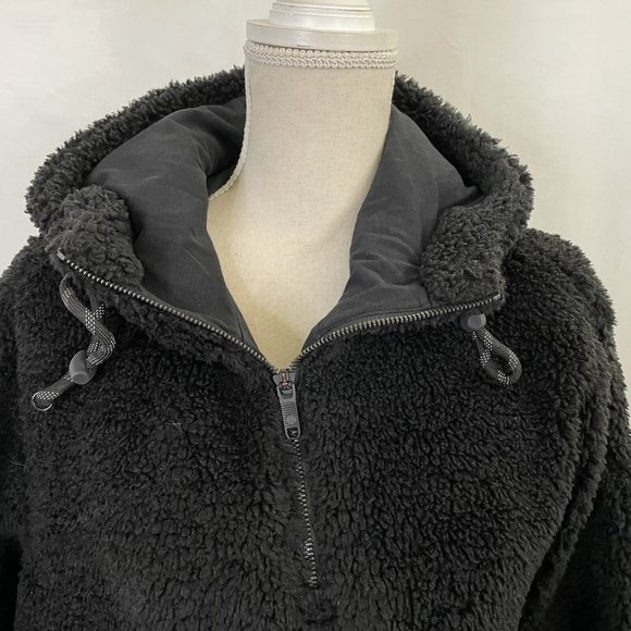 LULULEMON Oh So Sherpa Half Zip Hoodie Jacket Black Sz 6 - Picture 3 of 9
